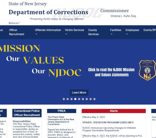 State of New Jersey Department of Corrections